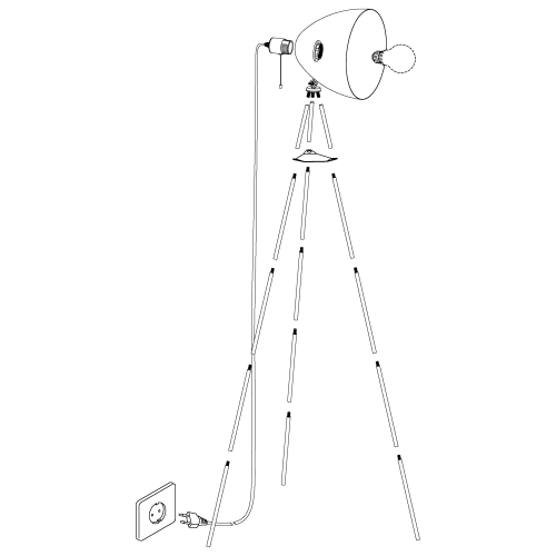 Lampa de podea Chester 60W neagra, Eglo