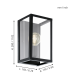 Aplica de perete Charterhouse 60W neagra, Eglo
