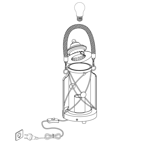 Veioza Bradford 60W negru, Eglo