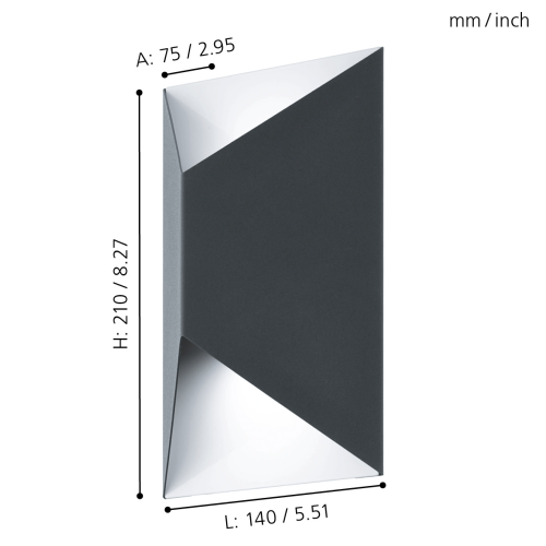 Aplica Predazzo 2x2.5W alba, Eglo