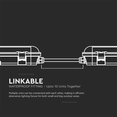 Tub LED rezistent la apa + snezor milky cover 1200x78x72 36W 4000k, V-TAC