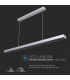 Lampa LED lineara suspendata 1179x64x35 60W 4000K argintie, V-TAC
