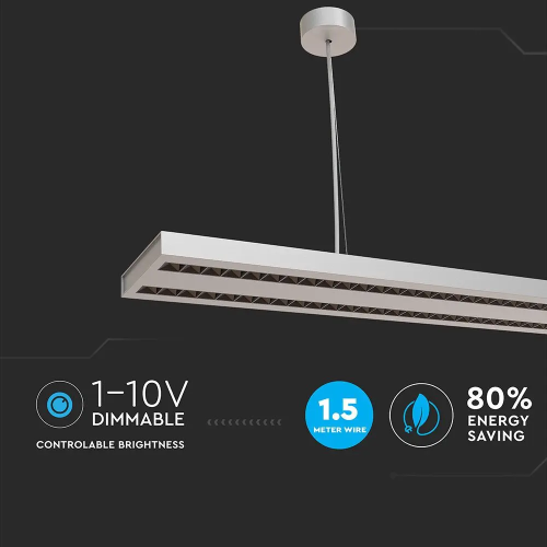 Lampa LED lineara suspendata interconectabila 1190x160x30 60W 4000K alba, V-TAC