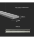 Lampa LED lineara suspendata interconectabila 1190x160x30 60W 4000K alba, V-TAC