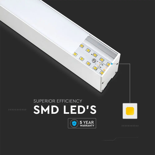 Lampa LED lineara suspendata 1194x35x67 40W 4000K alba, V-TAC