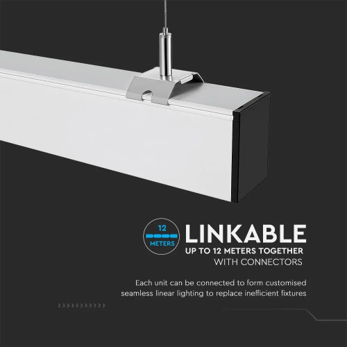 Lampa LED lineara suspendata 1197x50x65 40W 4000K alba, V-TAC