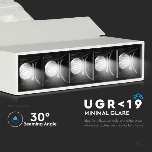 Lampa LED lineara pe sina 35x138 12W 2700K alb, V-TAC