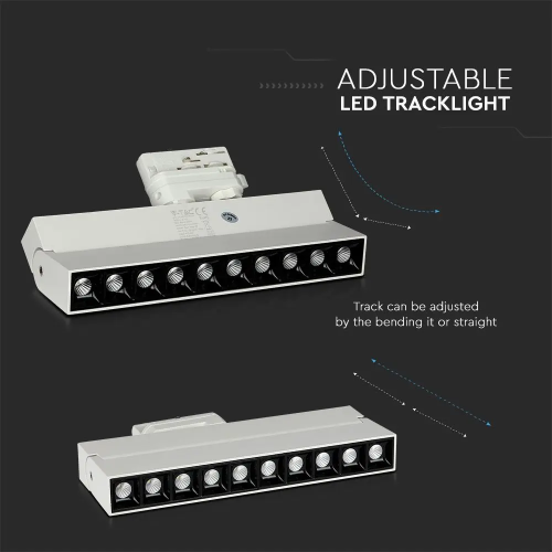 Lampa LED lineara pe sina 35x138 12W 2700K alb, V-TAC