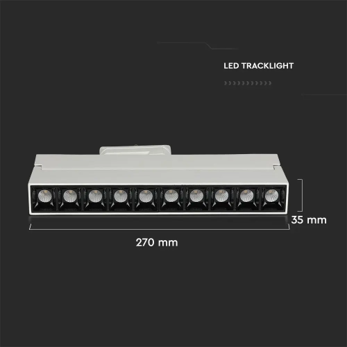 Lampa LED lineara pe sina 35x138 12W 2700K alb, V-TAC