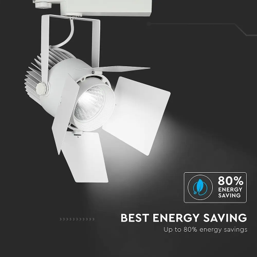 Proiector LED pe sina Ø170x230x240 33W 3000K alb, V-TAC