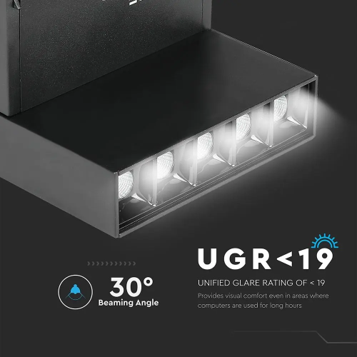 Spot LED linear magnetic 137x35x180 10W 3000k negru, V-TAC