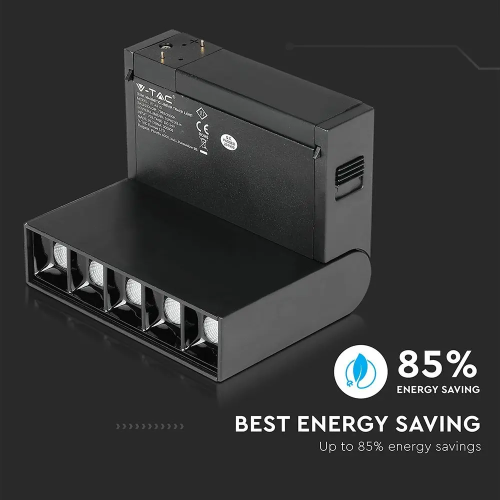 Spot LED linear magnetic 137x35x180 10W 3000k negru, V-TAC