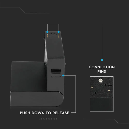 Spot LED linear magnetic 137x35x180 10W 3000k negru, V-TAC
