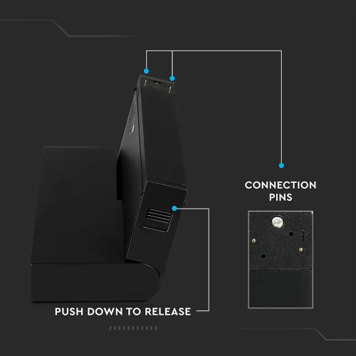 Spot LED linear magnetic 180x270x35 20W 3000k negru, V-TAC