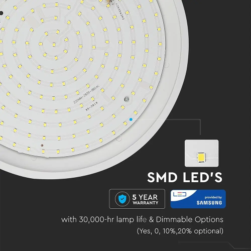 Aplica LED Ø270x75 12W 6400k, V-TAC