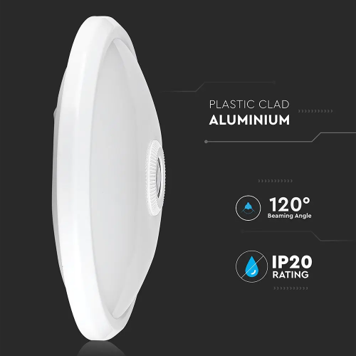 Aplica LED cu senzor Ø290x60 12W 3000k, V-TAC