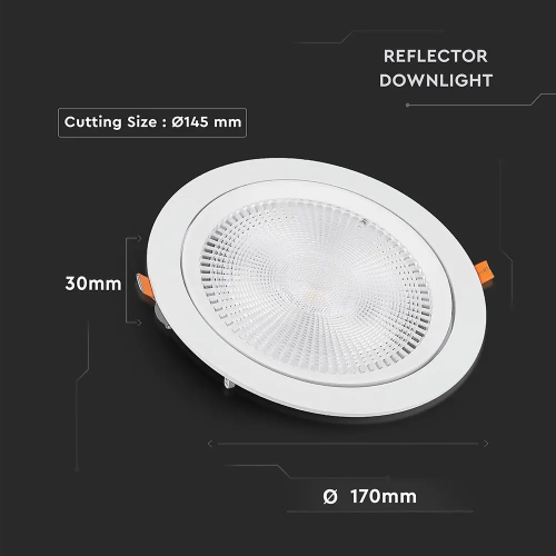 Reflector LED Ø170x30mm 20W 6400k, V-TAC
