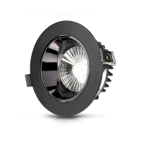 Reflector LED Ø95x45mm 10W 3000k negru, V-TAC