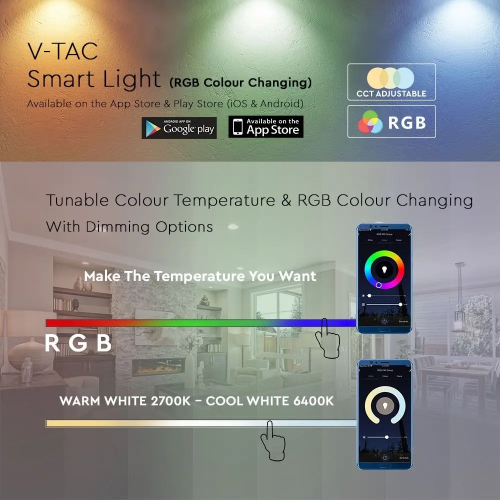 Bec LED smart RGB E27 4.5W alb, V-TAC