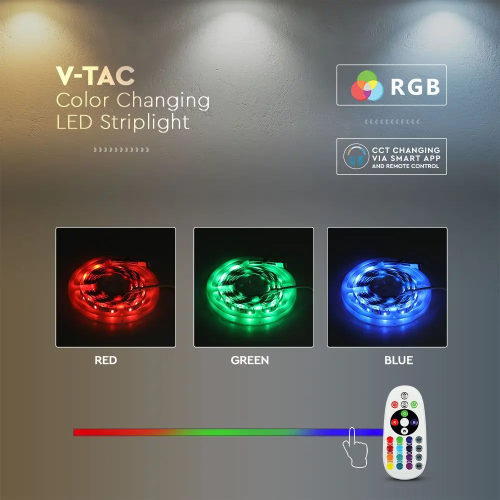 Banda LED smart 5m 4W RGB, V-TAC
