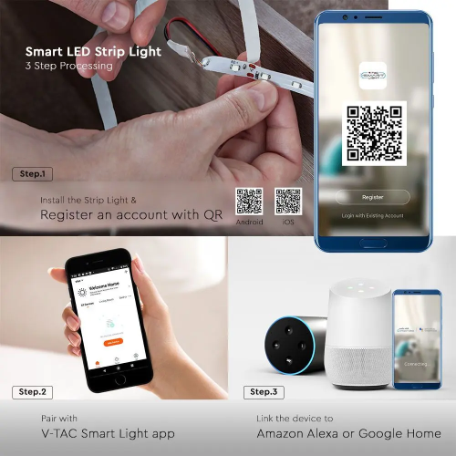 Banda LED smart 5m 4W RGB, V-TAC