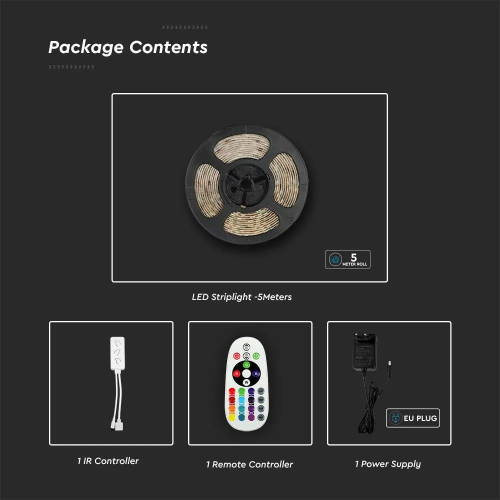 Banda LED smart 5m 4W RGB, V-TAC