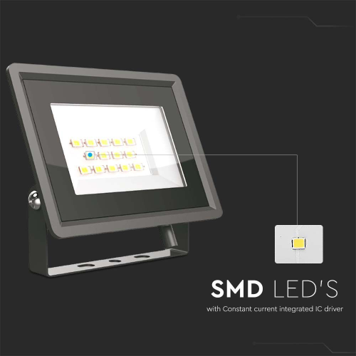Proiector LED 90x27x86 10W 3000k negru, V-TAC