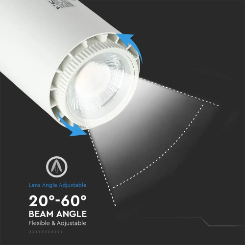 Proiector LED pe sina Ø100x196x262 35W alb, V-TAC