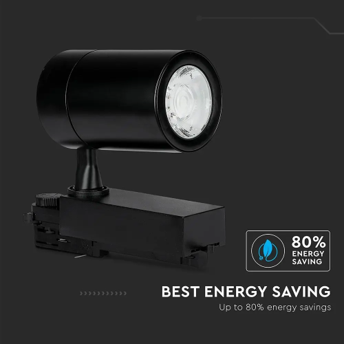 Proiector LED pe sina 92x165x192 35W 3000K negru, V-TAC