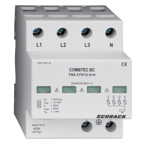 Descarcator COMBTEC BC TNS 275/12,5+contact auxiliar, Schrack
