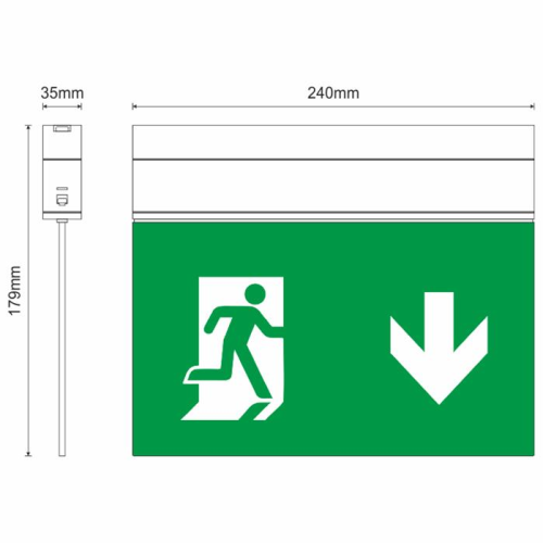 Lampa emergenta eco light permanenta 240x179x35, Dablerom