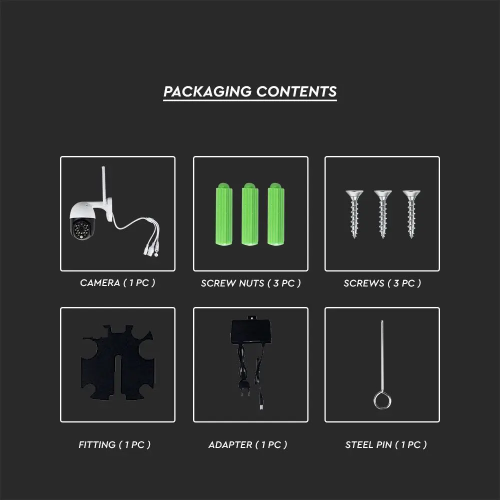 Camera Wi-FI exterior lumina rosie&albastra 3MP, V-TAC