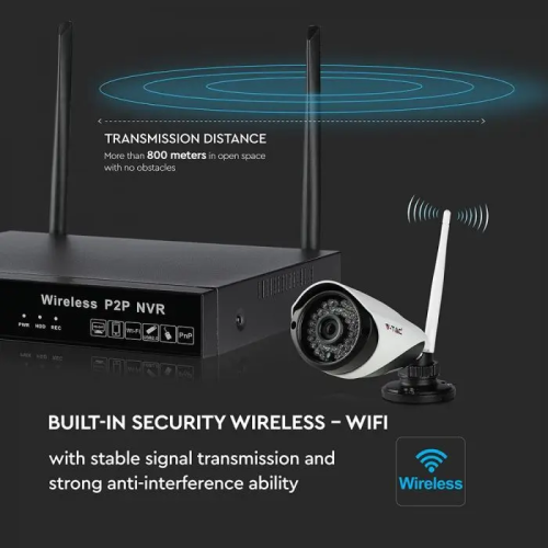 Set camere de interior/exterior full color 2MP, V-TAC