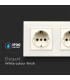 Priza dubla 16A alba, V-TAC