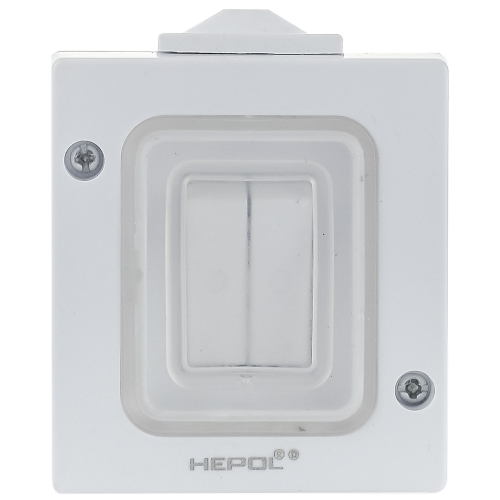 Intrerupator dublu AG alb 16A, Hepol