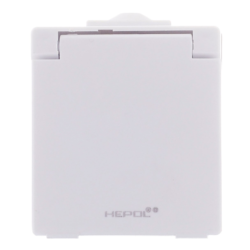 Priza simpla cu capac AG alb 16A, Hepol