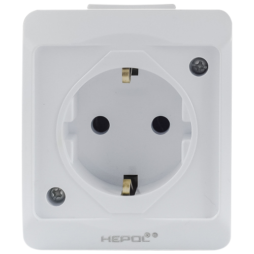 Priza simpla PT alb 16A, Hepol