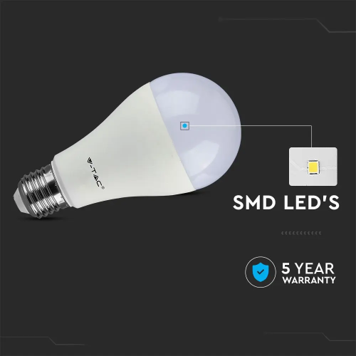 Bec LED Cip Samsung 15W E27 A65 6400K, V-TAC