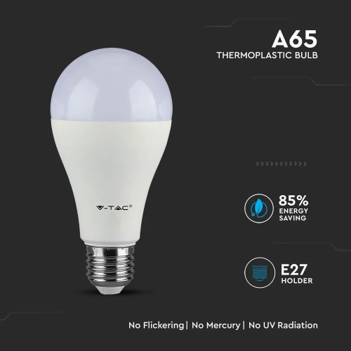 Bec LED Cip Samsung 17W E27 A65 6400K, V-TAC