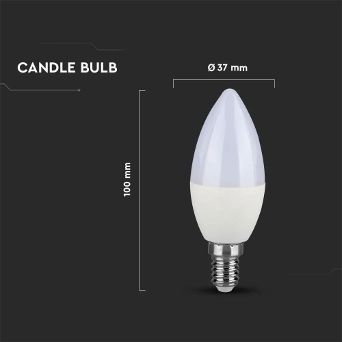 Bec LED Cip Samsung 5.5W E14 lumanare 6400K, V-TAC