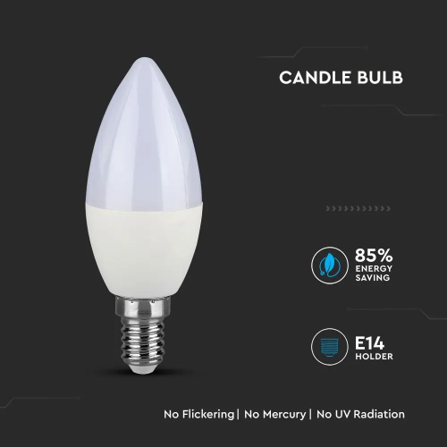 Bec LED Cip Samsung 5.5W E14 lumanare 6400K, V-TAC