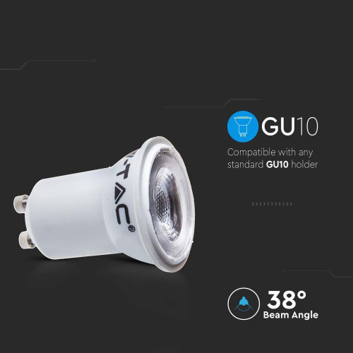 Spot LED Cip Samsung 2W GU10 MR11 3000K, V-TAC