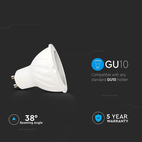 Spot LED Cip Samsung 7W GU10 PAR16 3000K, V-TAC