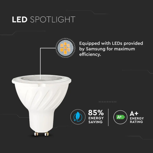 Spot LED Cip Samsung 7W GU10 PAR16 3000K, V-TAC