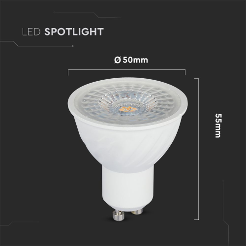 Spot LED Cip Samsung 6.5W GU10 PAR16 3000K 110°, V-TAC
