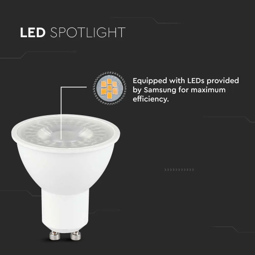 Spot LED Cip Samsung 7.5W GU10 PAR16 3000K 110°, V-TAC