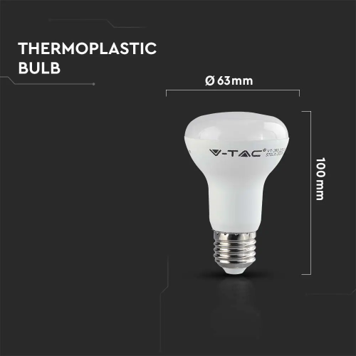 Bec LED Cip Samsung 8.5W E27 R36 3000K, V-TAC