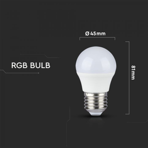 Bec LED 3.5W E27 G45 Control RF RGB 4000K, V-TAC