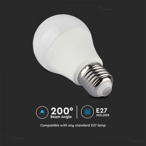 Bec LED dimabil 8.5W E27 A60 Control RF RGB 3000K, V-TAC