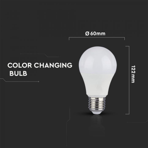 Bec LED 9W E27 A60 3000k/4000k/6400K, V-TAC